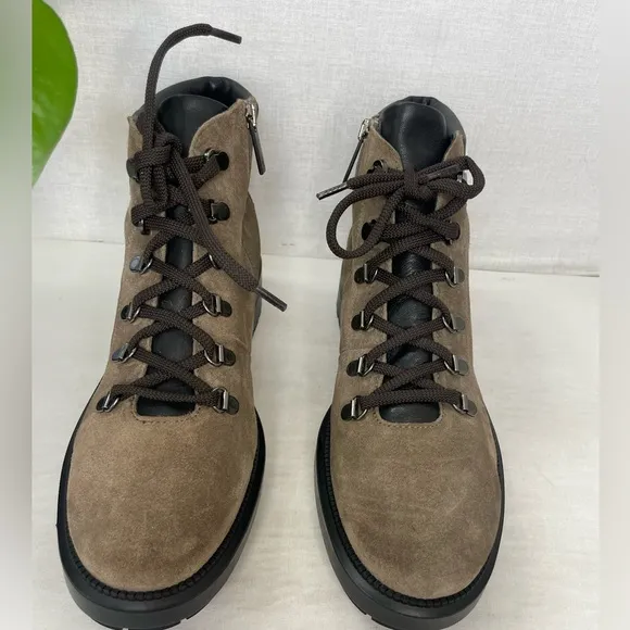 Aquatalia Liviana Taupe SuedeWeatherproof Leather Hiker Boots ShoesSize 10M‎