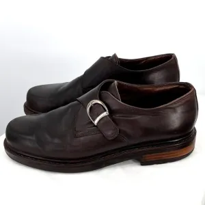 Aquatalia Monk Strap Loafers Derby Shoes Size‎ 11 Brown Leather Single Career