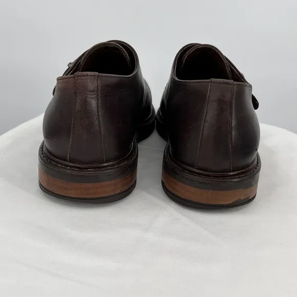 Aquatalia Monk Strap Loafers Derby Shoes Size‎ 11 Brown Leather Single Career