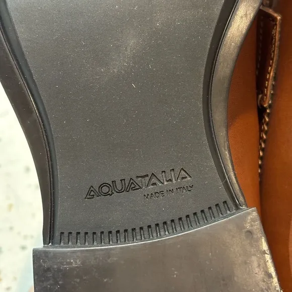 Aquatalia Neil Mens‎ Comfort Shoes Penny Loafers Brown Leather Made in Italy