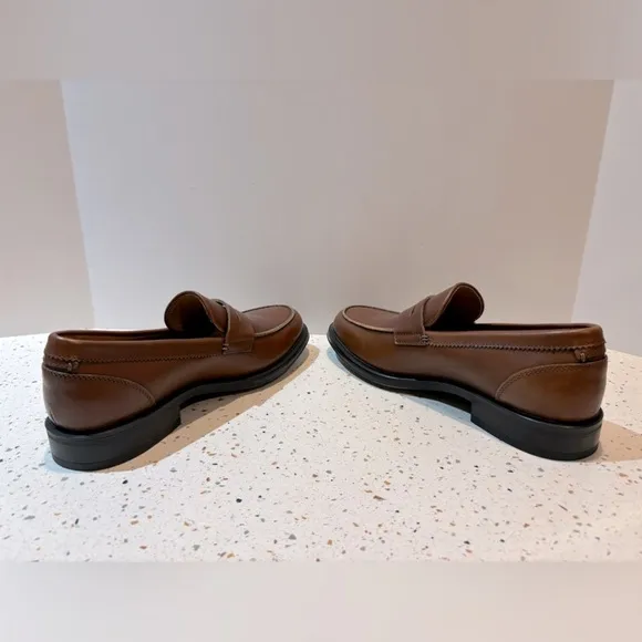 Aquatalia Neil Mens‎ Comfort Shoes Penny Loafers Brown Leather Made in Italy