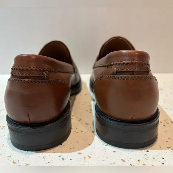 Aquatalia Neil Mens‎ Comfort Shoes Penny Loafers Brown Leather Made in Italy