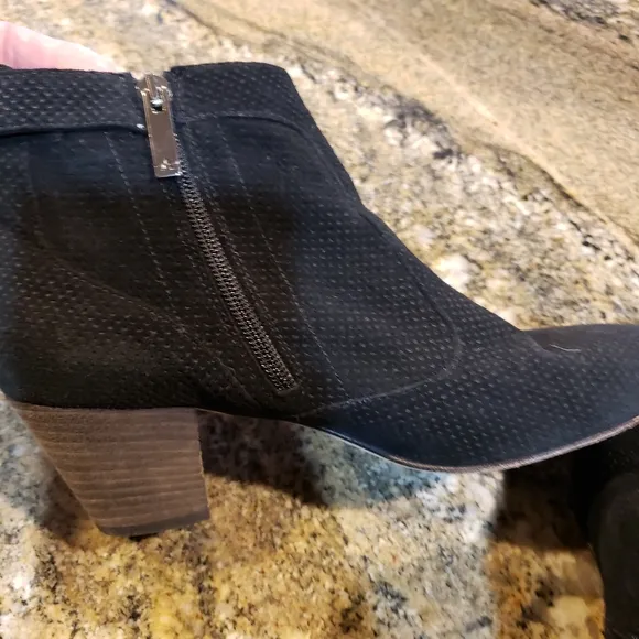 Aquatalia Suede Leather Black Ankle Boots Made in Italy