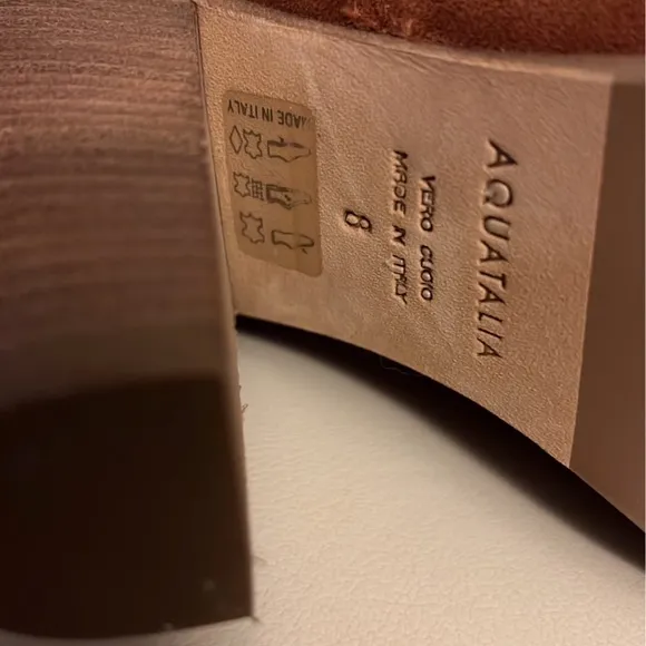 Aquatalia Terracotta Flo Weatherproof Suede Ankle Western Boots, Size 8
