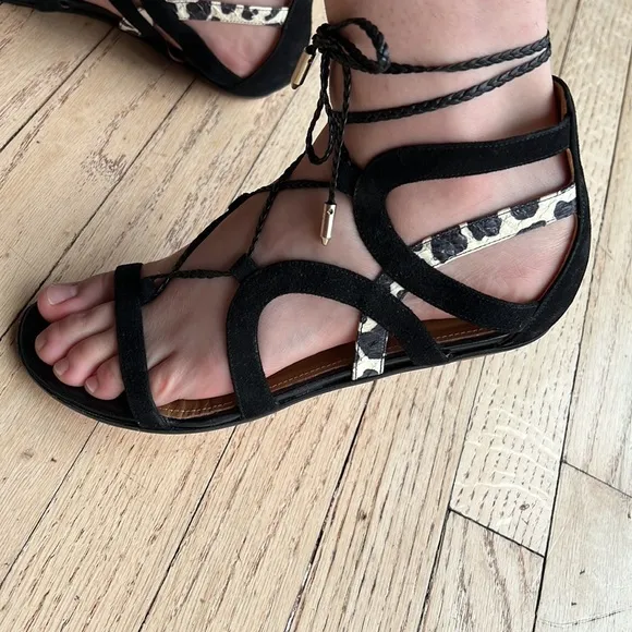 AQUAZZURA firenze gladiator sandals size 37 great condition no flaws