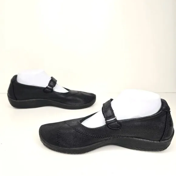 Arcopedico L18 Comfort Walking Mary Jane Shoes Black Lytech Stretch