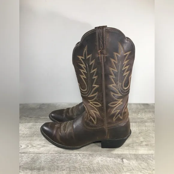 Ariat 10001012 Heritage R Toe Brown Leather Cowgirl Western Womens Boots Size 9