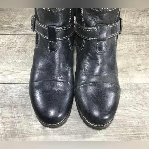 Ariat 10008695 Black Leather Western Women's Inside Leg Zipper Boots Size 9 B