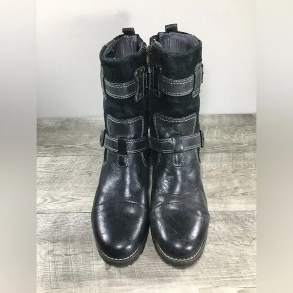 Ariat 10008695 Black Leather Western Women's Inside Leg Zipper Boots Size 9 B