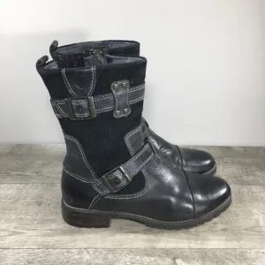Ariat 10008695 Black Leather Western Women's Inside Leg Zipper Boots Size 9 B