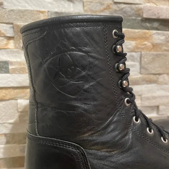 Ariat A2 Competitor M8, W10 Boots | NWOT Black Lace-Up Leather, ATS Riding Work