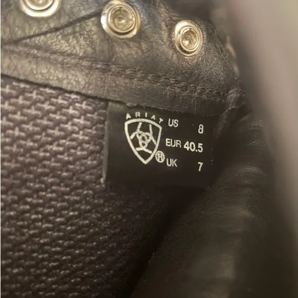 Ariat A2 Competitor M8, W10 Boots | NWOT Black Lace-Up Leather, ATS Riding Work
