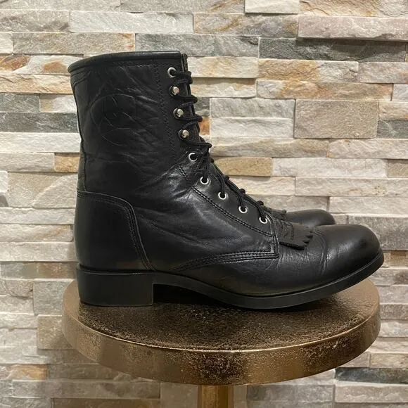 Ariat A2 Competitor M8, W10 Boots | NWOT Black Lace-Up Leather, ATS Riding Work