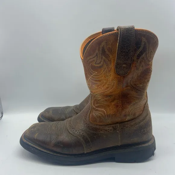 Ariat Asim F2892-11 Western Leather Cowboy Square Toe Boots Size 8D