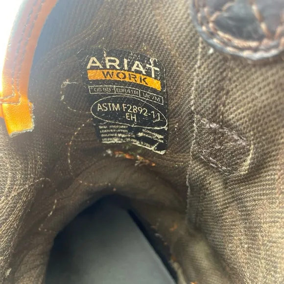 Ariat Asim F2892-11 Western Leather Cowboy Square Toe Boots Size 8D