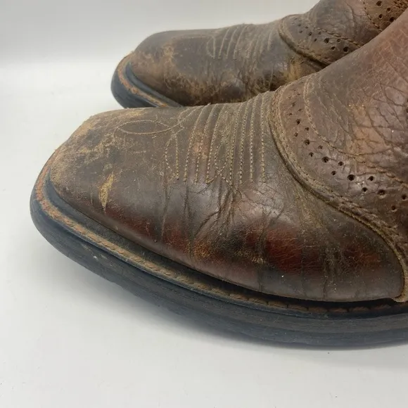 Ariat Asim F2892-11 Western Leather Cowboy Square Toe Boots Size 8D