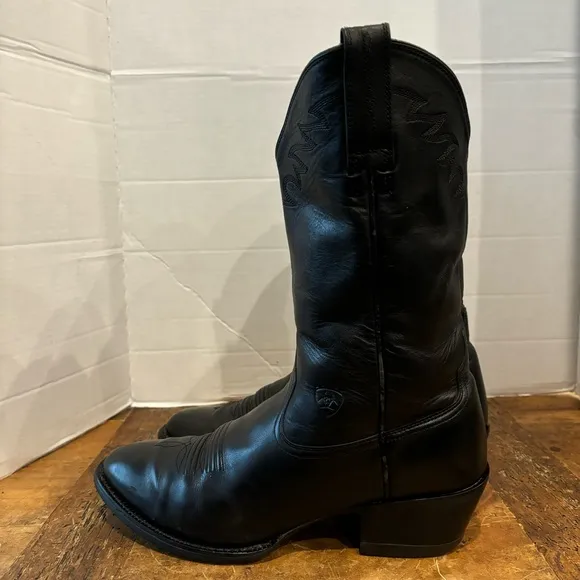 Ariat Black Cowboy Boots Heritage Sedona  Western Leather Work 34601 Mens 10.5 D