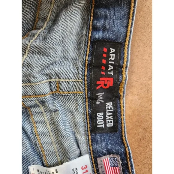 Ariat Blue FR M4 Relaxed Boot Cut Jeans Flame Resistant Size 31x32 Workwear