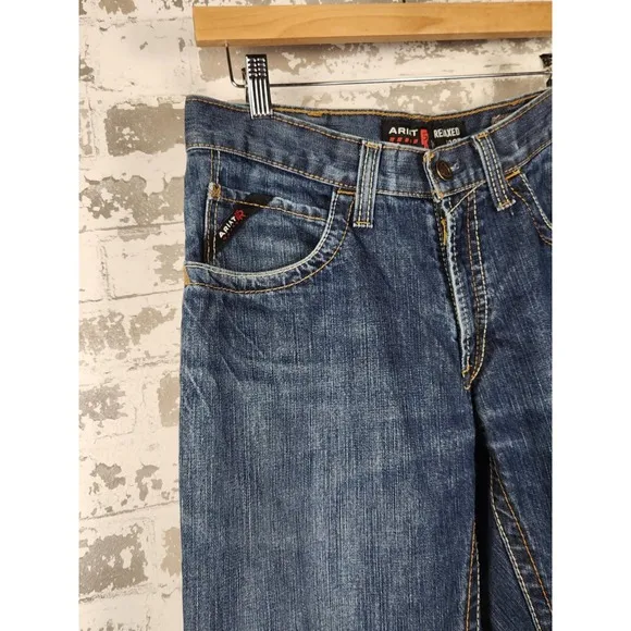Ariat Blue FR M4 Relaxed Boot Cut Jeans Flame Resistant Size 31x32 Workwear