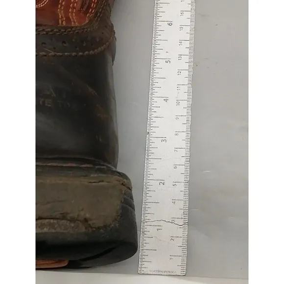 Ariat Boots Mens Brown 10.5 Leather Cowboy Western Shoe Rodeo Work 10010897