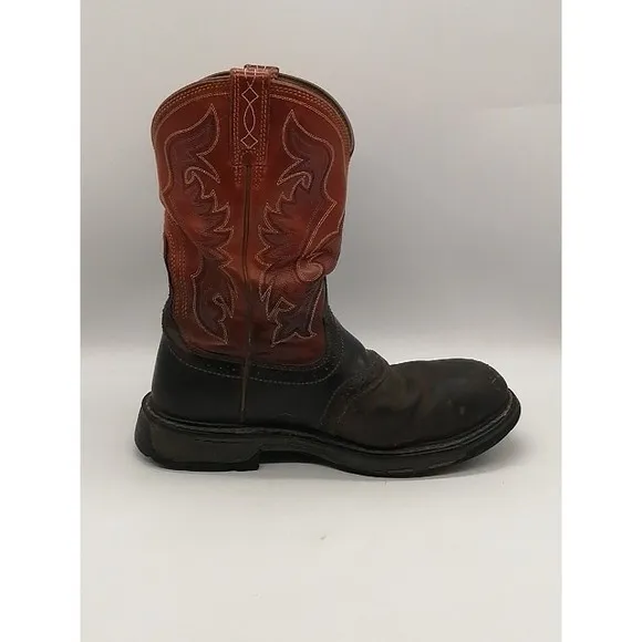 Ariat Boots Mens Brown 10.5 Leather Cowboy Western Shoe Rodeo Work 10010897