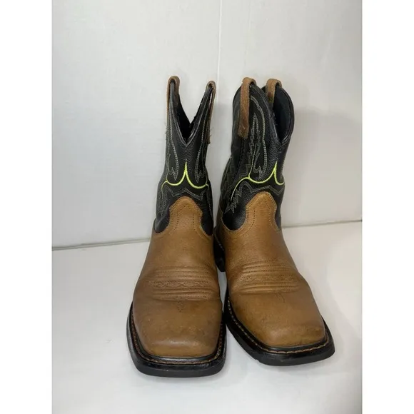 Ariat Boots Square Toe WorkHog Boys 5 Brown XT Wide Tumbled Bark Leather