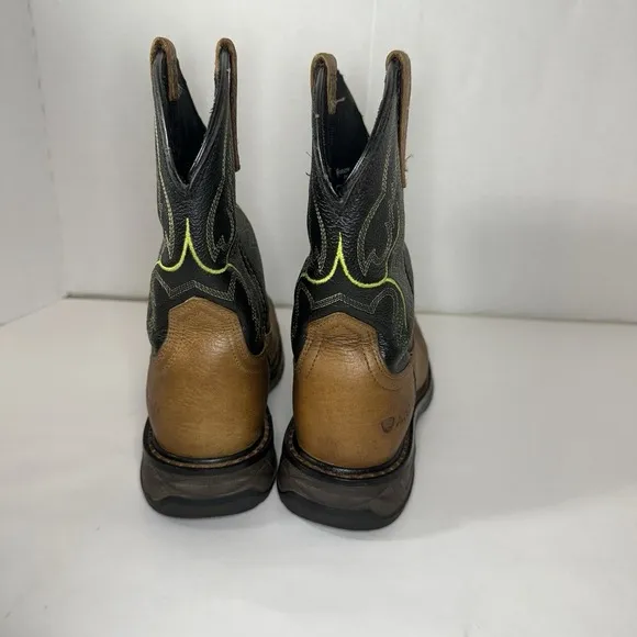 Ariat Boots Square Toe WorkHog Boys 5 Brown XT Wide Tumbled Bark Leather