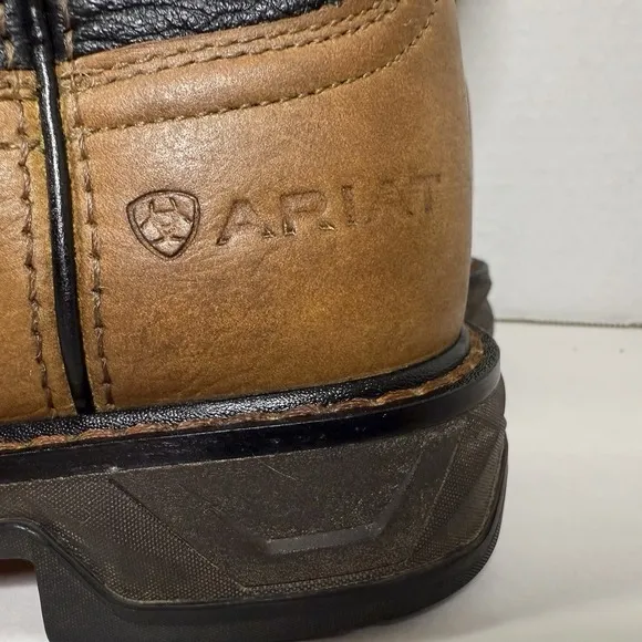 Ariat Boots Square Toe WorkHog Boys 5 Brown XT Wide Tumbled Bark Leather