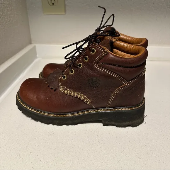 Ariat Canyon Leather Lace-Up Round Toe Work Women 6.5B Hiking Western