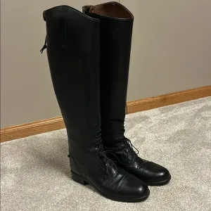 ARIAT CHALLENGE Field Boots, Size 9, Height Medium, Calf Full, Black, Full Zip