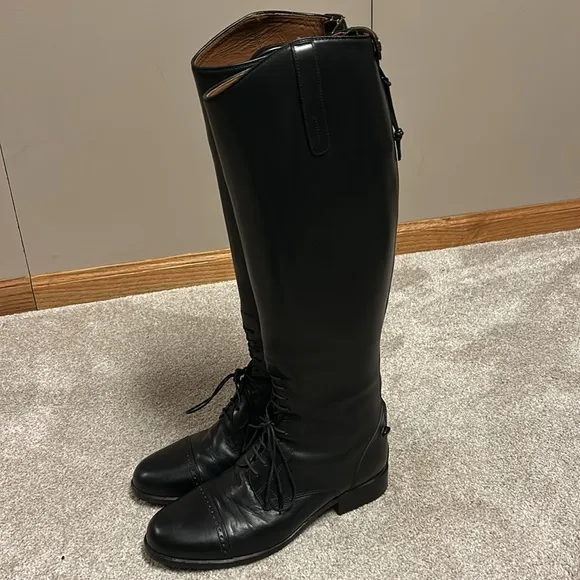 ARIAT CHALLENGE Field Boots, Size 9, Height Medium, Calf Full, Black, Full Zip