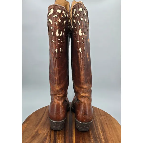 Ariat Hacienda Boots Women's 8 B Brown Leather Western Cowboy Tall Knee High