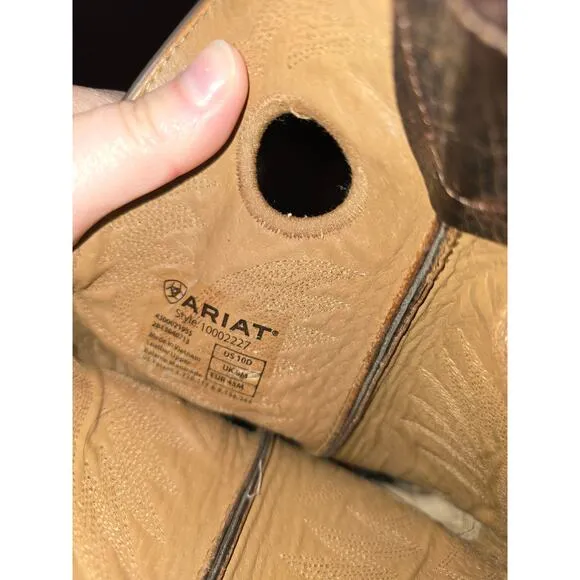 Ariat Heritage Roughstock Men's Brown Oiled Leather Western Cowboy Work Boots 10