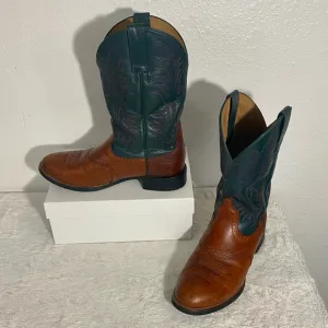 Ariat Heritage Stockman Western Boots Men’s Size 8 D Cedar Brown/Sea Green