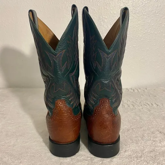 Ariat Heritage Stockman Western Boots Men’s Size 8 D Cedar Brown/Sea Green