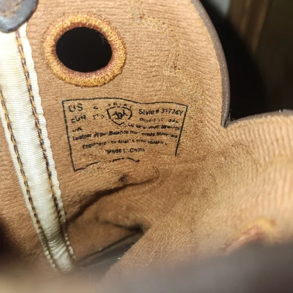 ARIAT Kids Leather Western 4LR Pull On Cowboy Work Boots Youth Big Kid Size 2