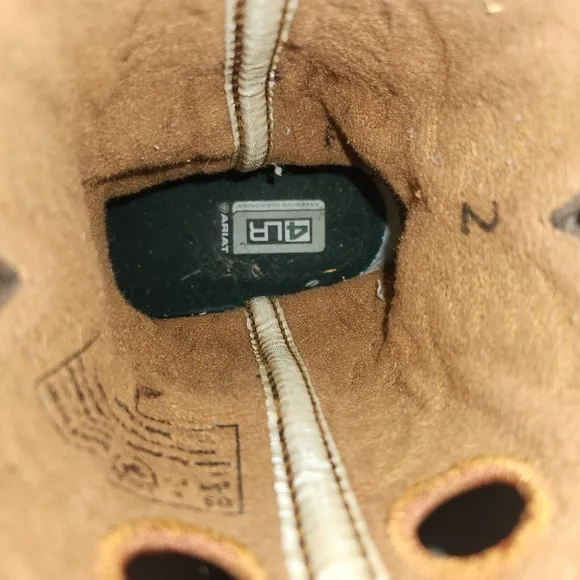 ARIAT Kids Leather Western 4LR Pull On Cowboy Work Boots Youth Big Kid Size 2