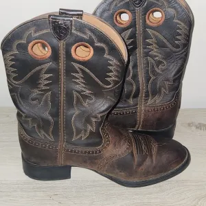 ARIAT Kids Leather Western 4LR Pull On Cowboy Work Boots Youth Big Kid Size 2