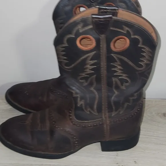 ARIAT Kids Leather Western 4LR Pull On Cowboy Work Boots Youth Big Kid Size 2