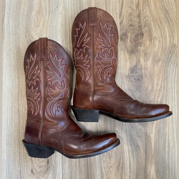 Ariat Legend Dress Brown Men's Size 9.5 D Russet Rebel Cowboy Boots 10002299 EUC