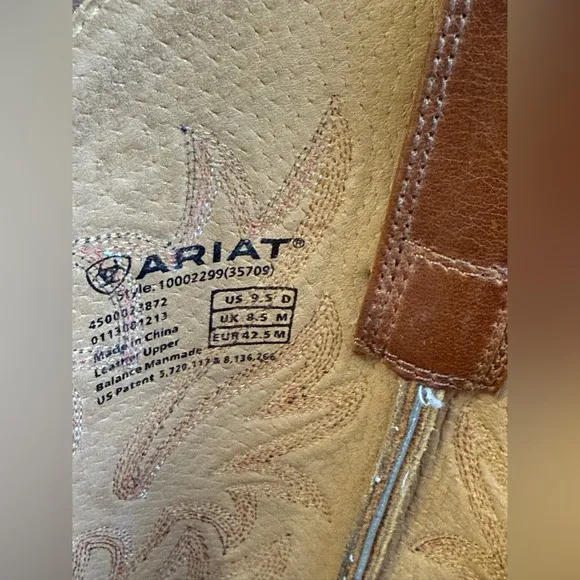 Ariat Legend Dress Brown Men's Size 9.5 D Russet Rebel Cowboy Boots 10002299 EUC