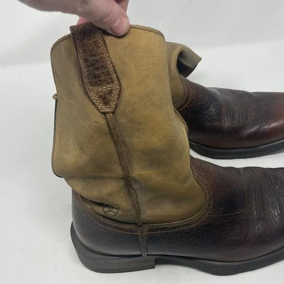 Ariat men's 11EE 'Rambler' work boots western leather brown wide