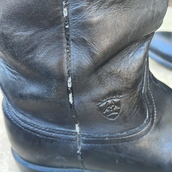 Ariat Men's Heritage Roper Black Leather Western Boots Size 10.5