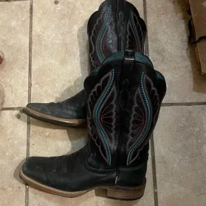 Ariat® Men's Sport Rodeo Brown &amp; Turquoise Square Toe Boots 10042403 size 8.5