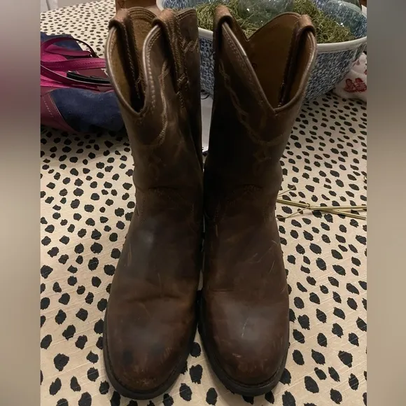 Ariat Men's Heritage Roper Distressed Brown Western Boots Size 7.5 EE