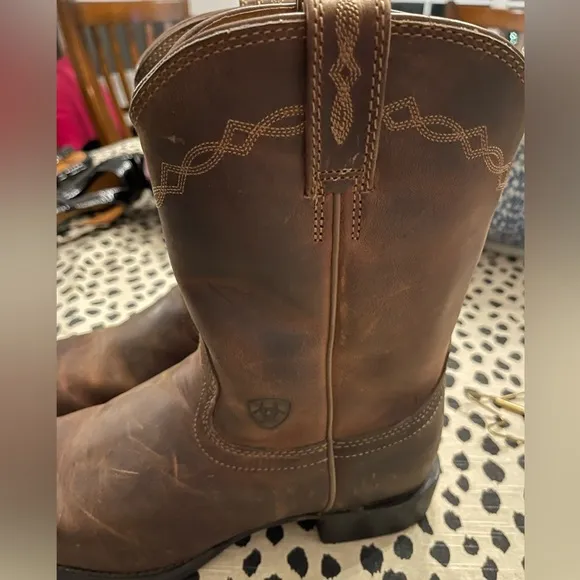 Ariat Men's Heritage Roper Distressed Brown Western Boots Size 7.5 EE