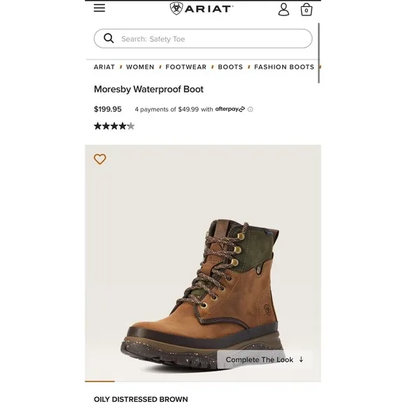 Ariat Moresby Waterproof Boots Women's 9.5 B Work Boot Oily Distressed Brown