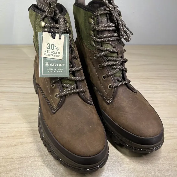 Ariat Moresby Waterproof Boots Women's 9.5 B Work Boot Oily Distressed Brown