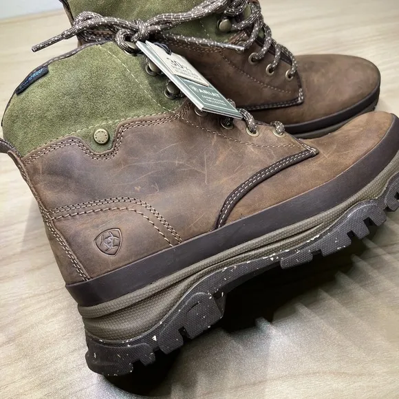 Ariat Moresby Waterproof Boots Women's 9.5 B Work Boot Oily Distressed Brown