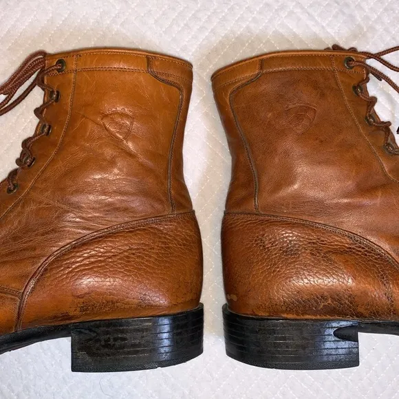 Ariat Pro Heritage Lacer Leather Work Boots, Western, Copper Brown, Men’s 10